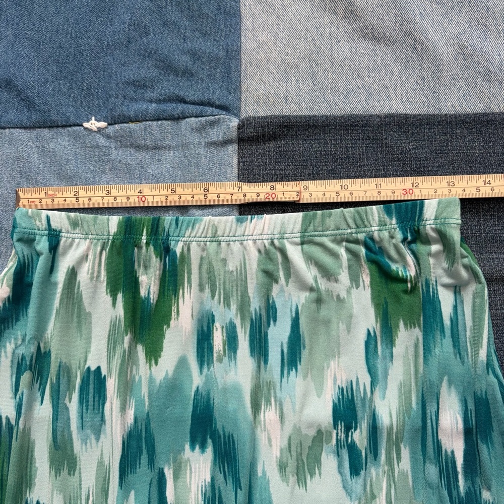 Worthington vintage ruffle watercolor abstract 90s skirt size M - Picture 5 of 6